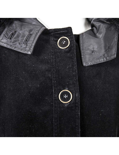 DKNY jacket in black velvet and fur