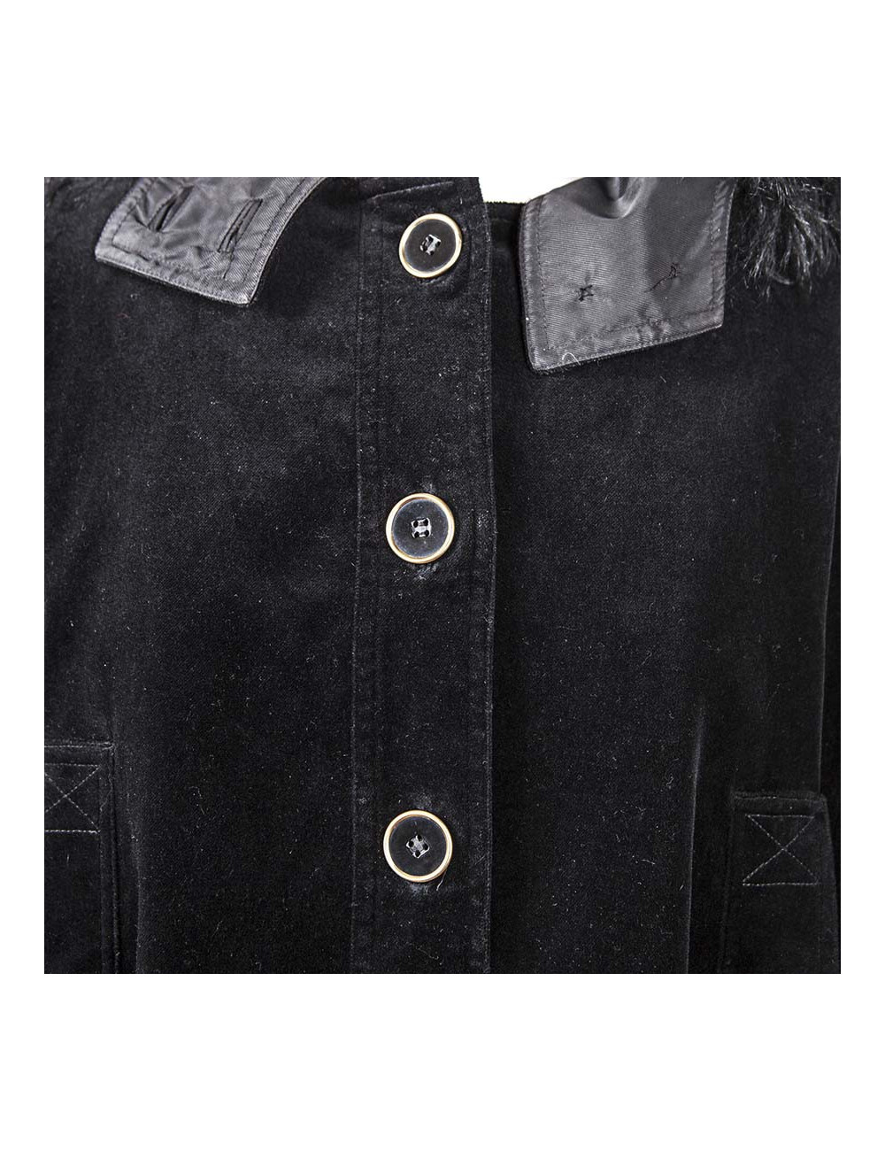 DKNY jacket in black velvet and fur