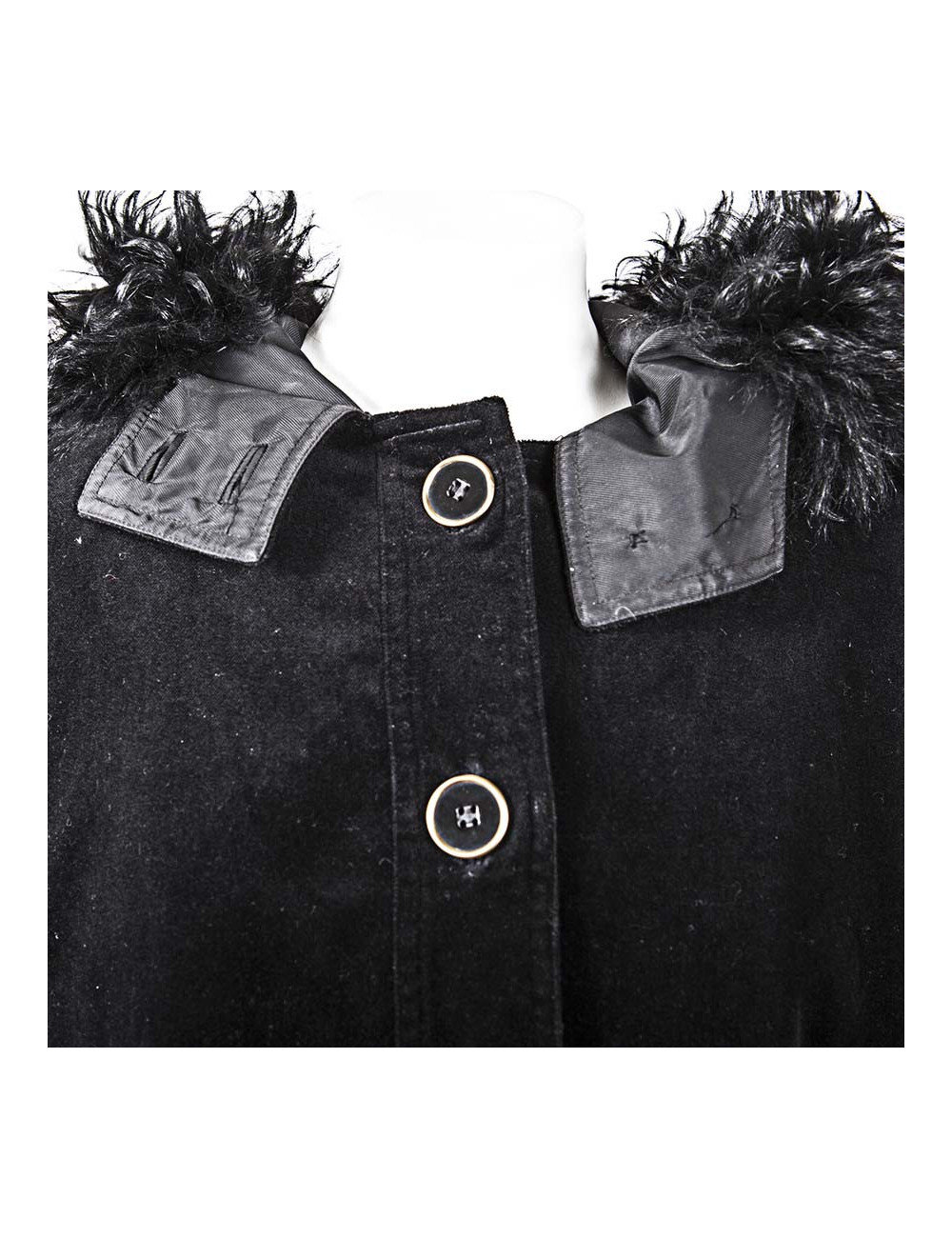 DKNY jacket in black velvet and fur