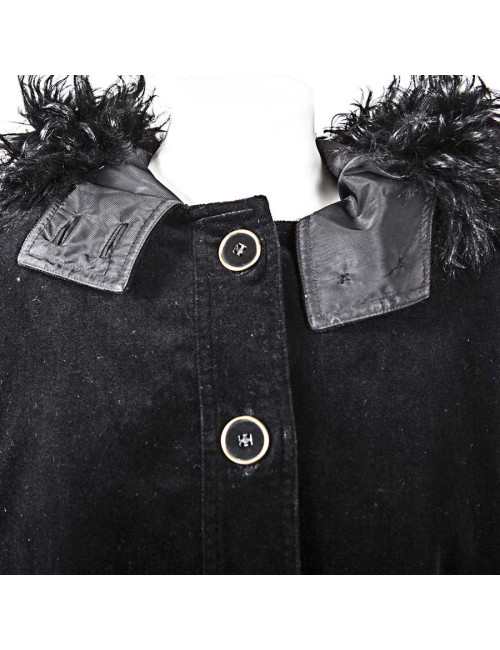 DKNY jacket in black velvet and fur