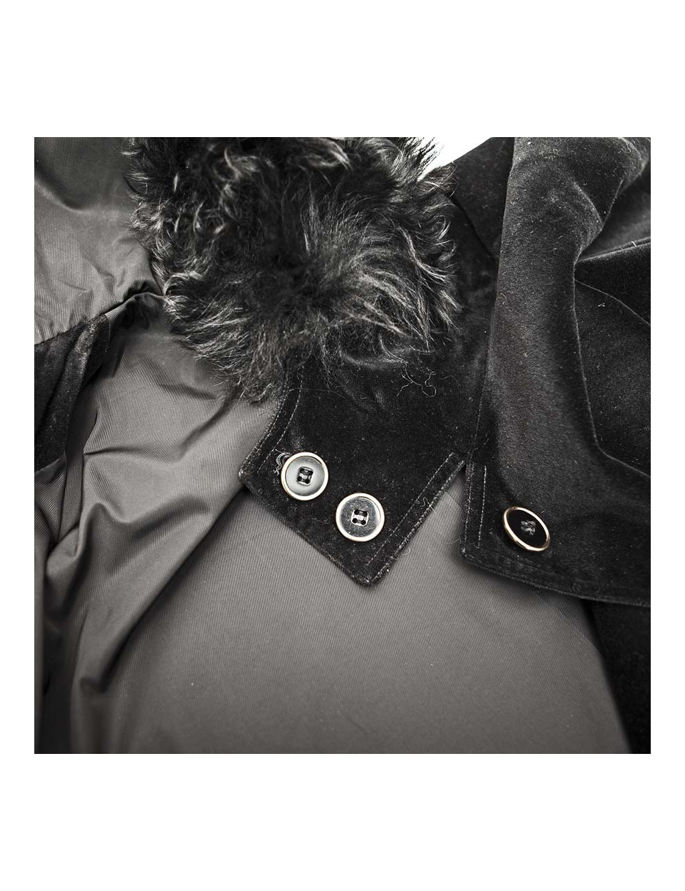 DKNY jacket in black velvet and fur