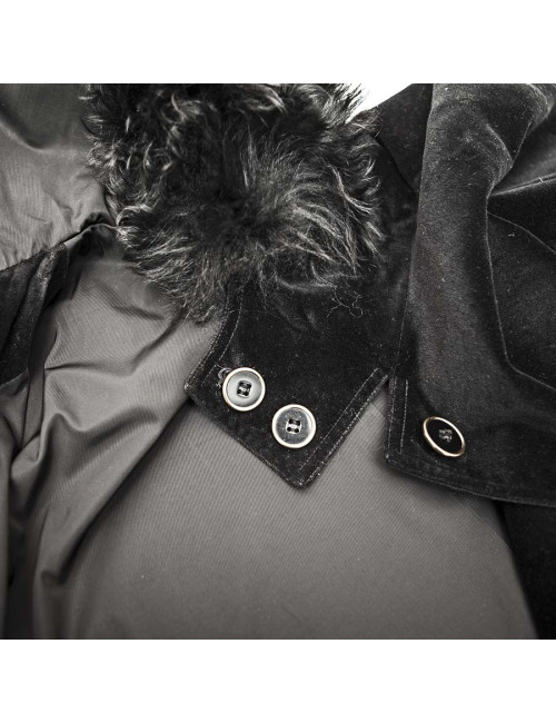 Veste DKNY en velours noir et fourrure