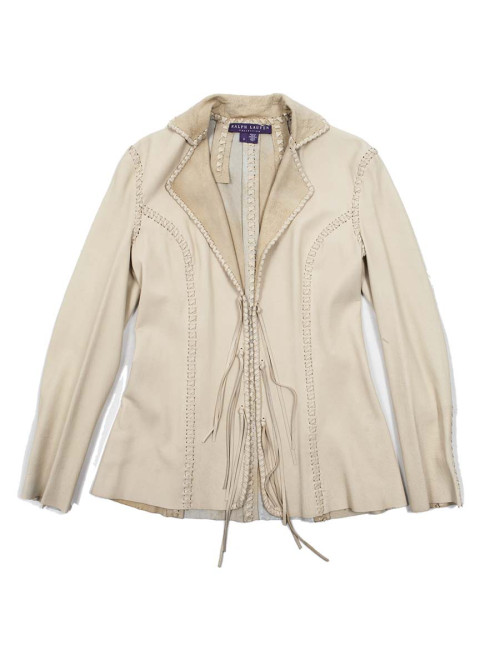 Veste RALPH LAUREN Collection en cuir d'agneau T 6