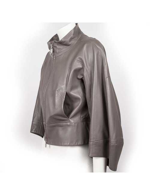 CELINE T40 grey leather jacket