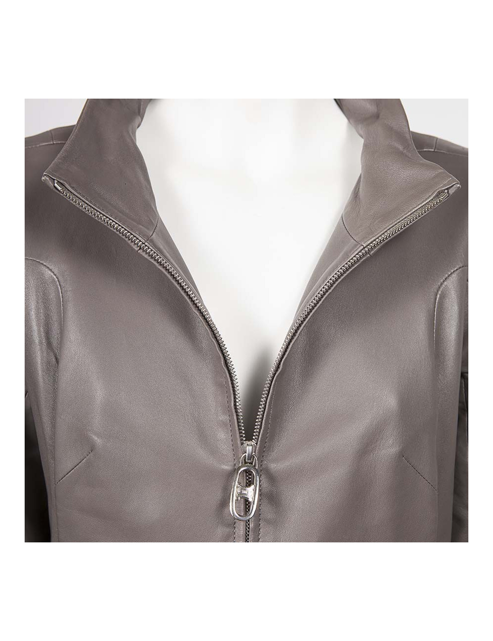 CELINE T40 grey leather jacket