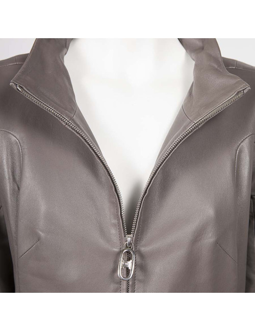 CELINE T40 grey leather jacket