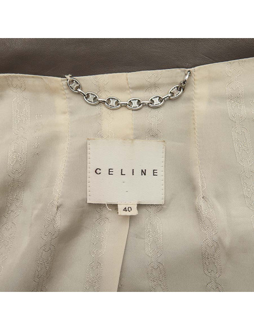 CELINE T40 grey leather jacket