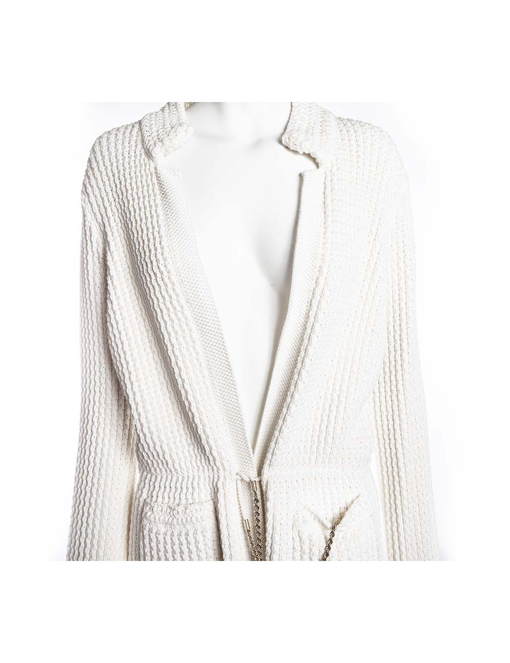 White CHANEL T 42 cotton long vest