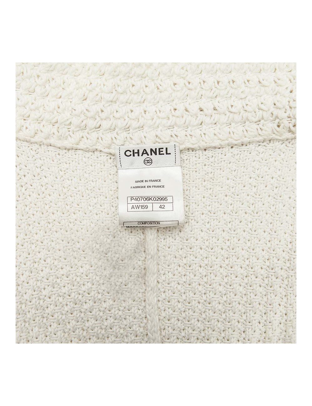 White CHANEL T 42 cotton long vest