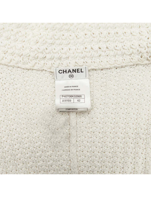 White CHANEL T 42 cotton long vest