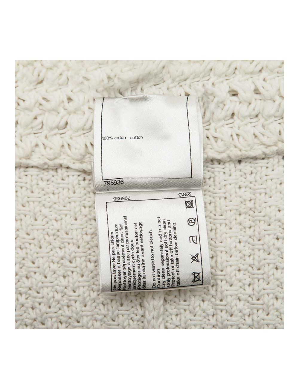 White CHANEL T 42 cotton long vest