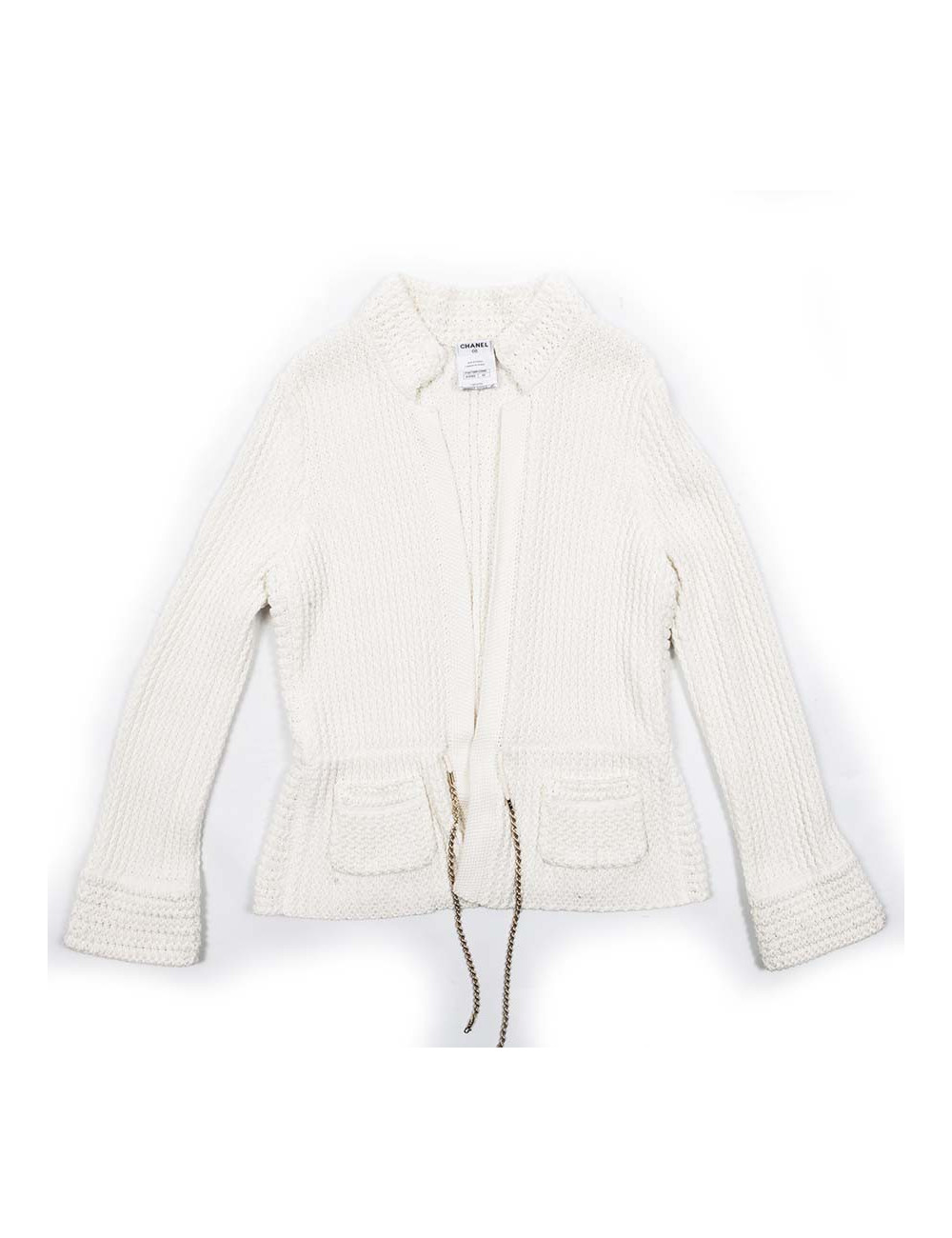White CHANEL T 42 cotton long vest