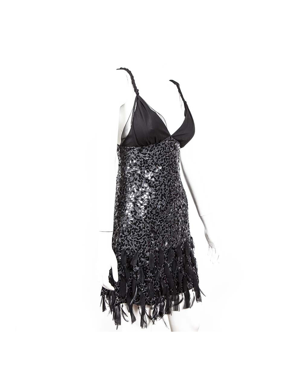 Dress Jenny Packham T10UK black sequined