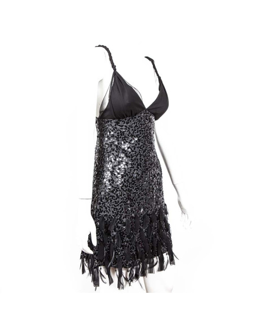 Robe Jenny Packham T10UK noire à sequins
