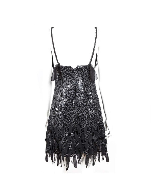Robe Jenny Packham T10UK noire à sequins