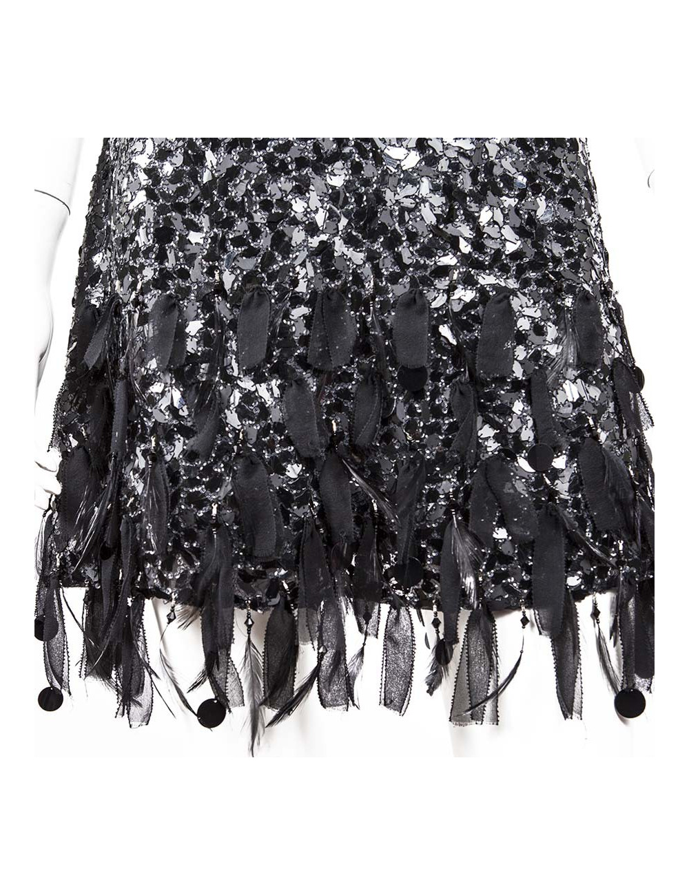 Robe Jenny Packham T10UK noire à sequins