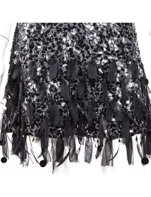 Dress Jenny Packham T10UK black sequined