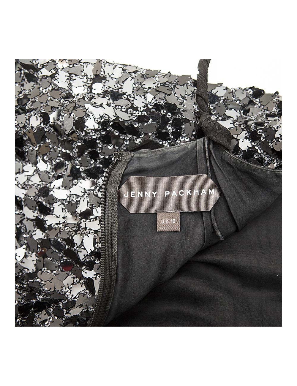 Dress Jenny Packham T10UK black sequined