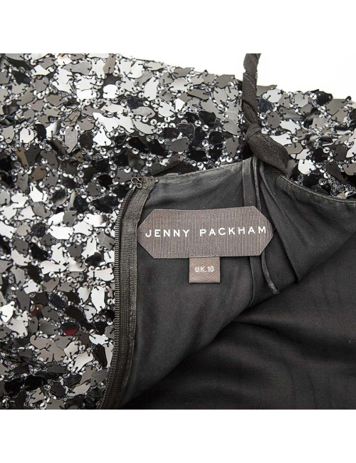 Robe Jenny Packham T10UK noire à sequins