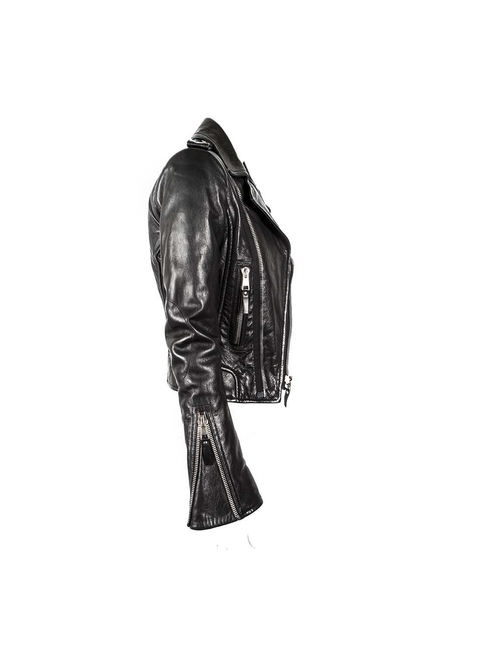 BALENCIAGA Biker black leather jacket