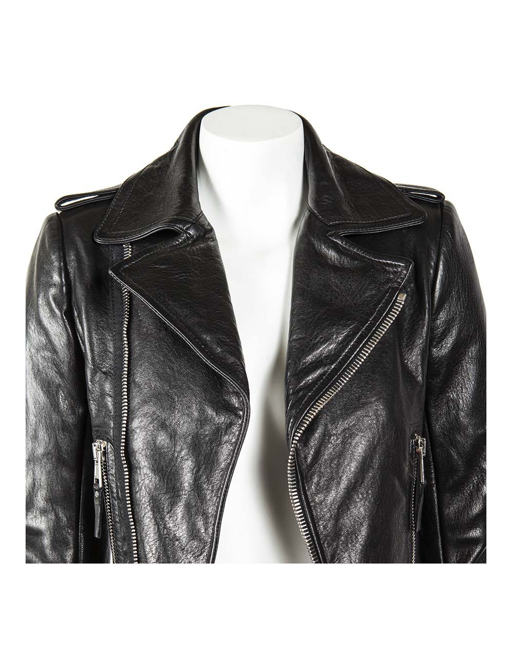BALENCIAGA Biker black leather jacket