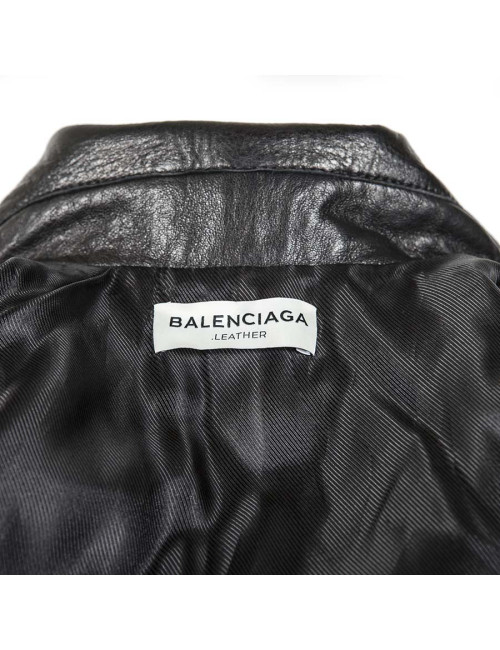 BALENCIAGA Biker black leather jacket