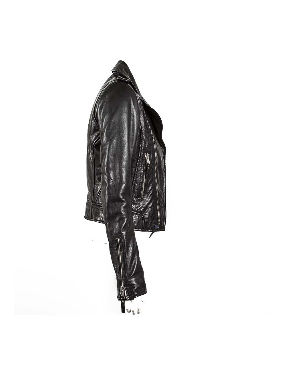 Jacket Biker BALENCIAGA black lambskin T38