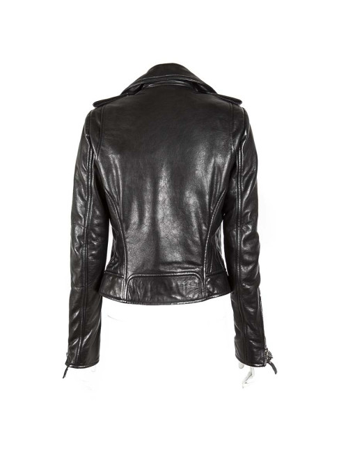 Jacket Biker BALENCIAGA black lambskin T38