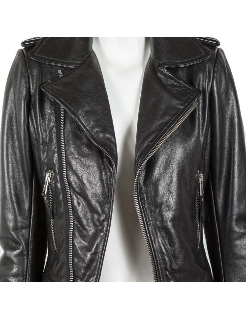 Jacket Biker BALENCIAGA black lambskin T38