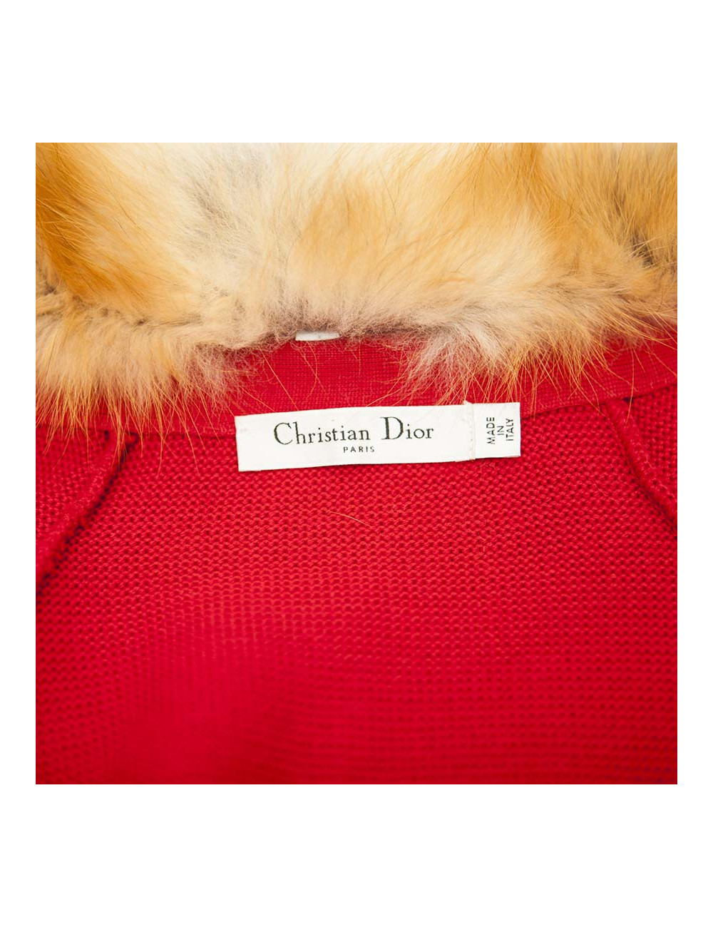 CHRISTIAN DIOR T36 red wool and fur jacket