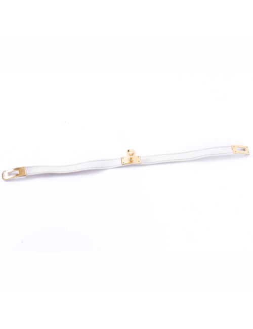 Bracelet 'Kelly double tour' cuir beige