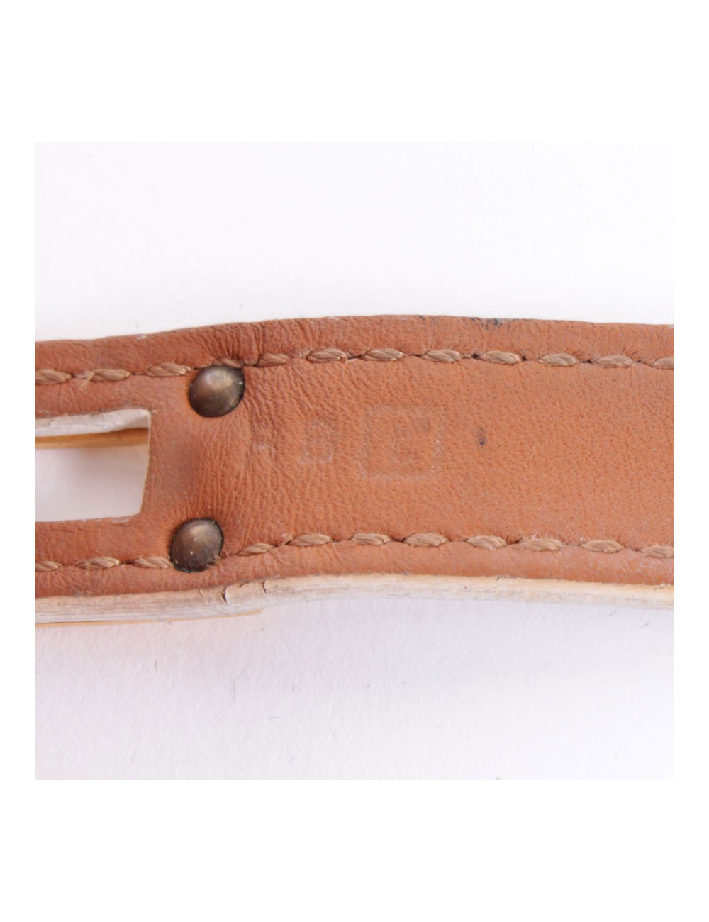 Bracelet 'Kelly double tour' cuir beige