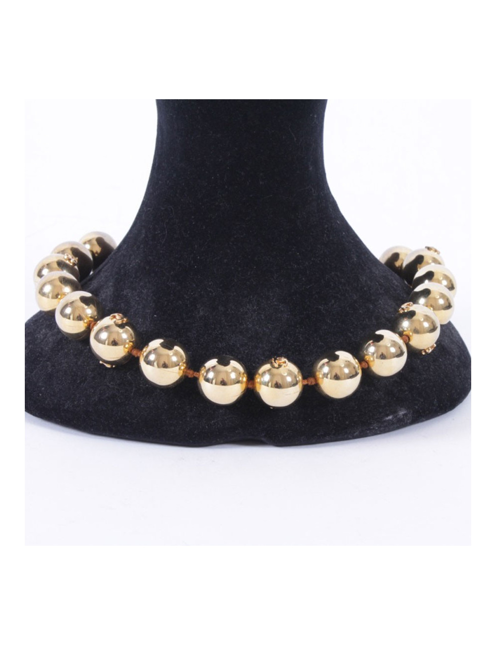 Collier CHANEL boules dorées 