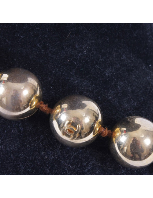 Collier CHANEL boules dorées 