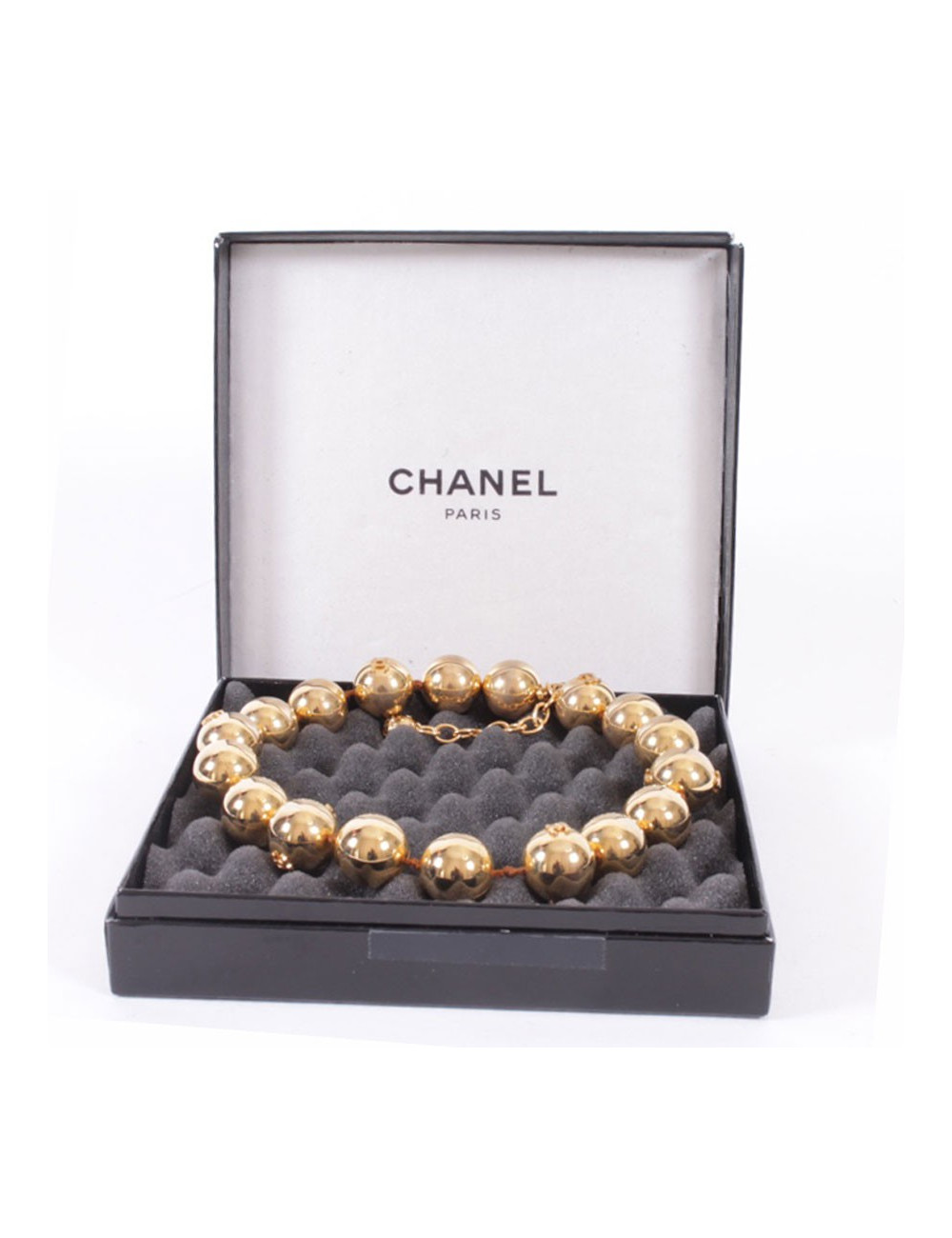 Collier CHANEL boules dorées 