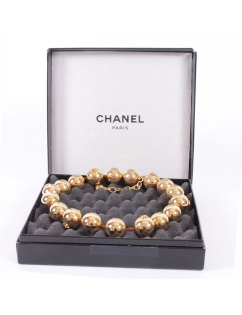 Collier CHANEL boules dorées 