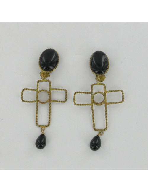 Clips croix or vieilli MARGUERITE DE VALOIS