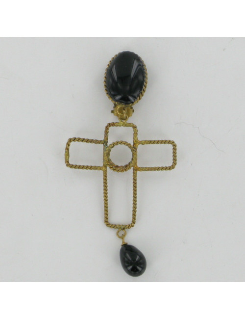 Clips croix or vieilli MARGUERITE DE VALOIS