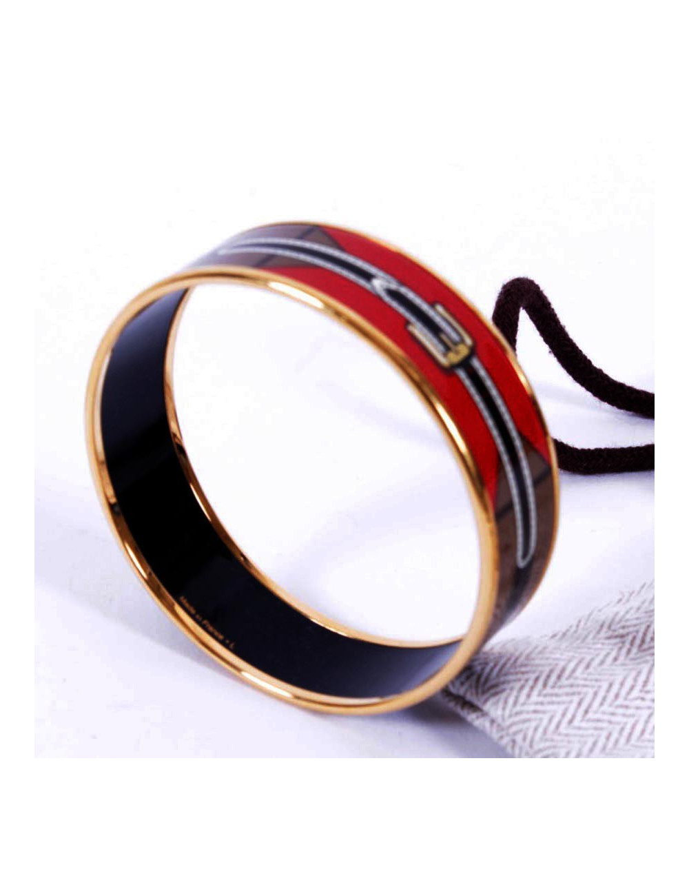 Bracelet HERMES en émail  PM