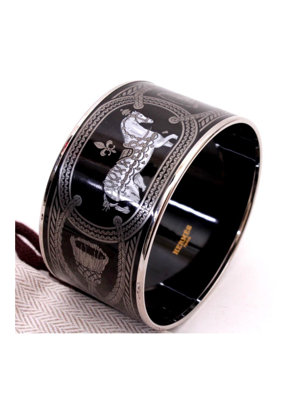 Enamelled bracelet HERMES Branbourg