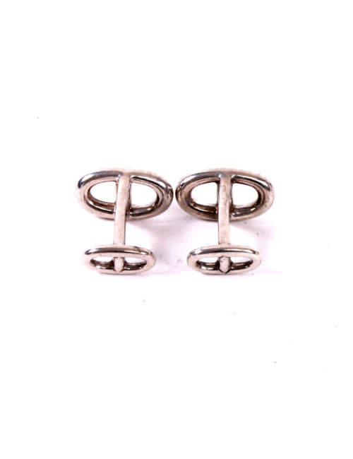 Boutons de manchette HERMES argent massif