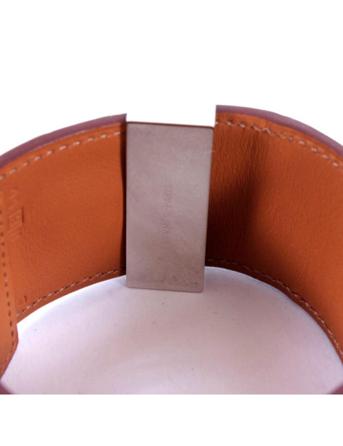 Manchette CDC Médor HERMES en crocodile coquelicot