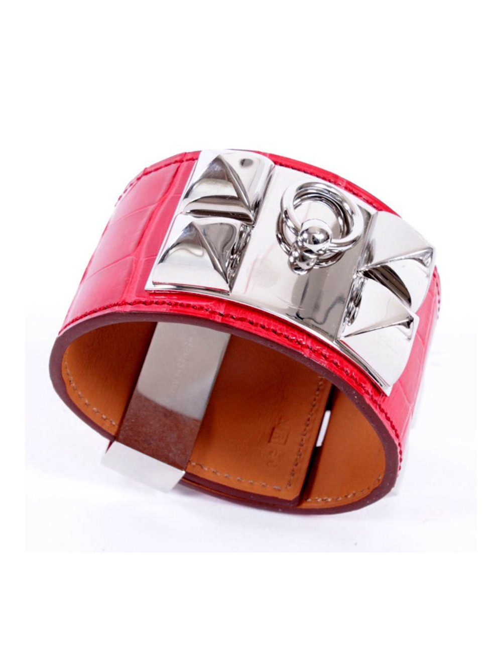 CDC Fido HERMES crocodile red poppy cufflinks