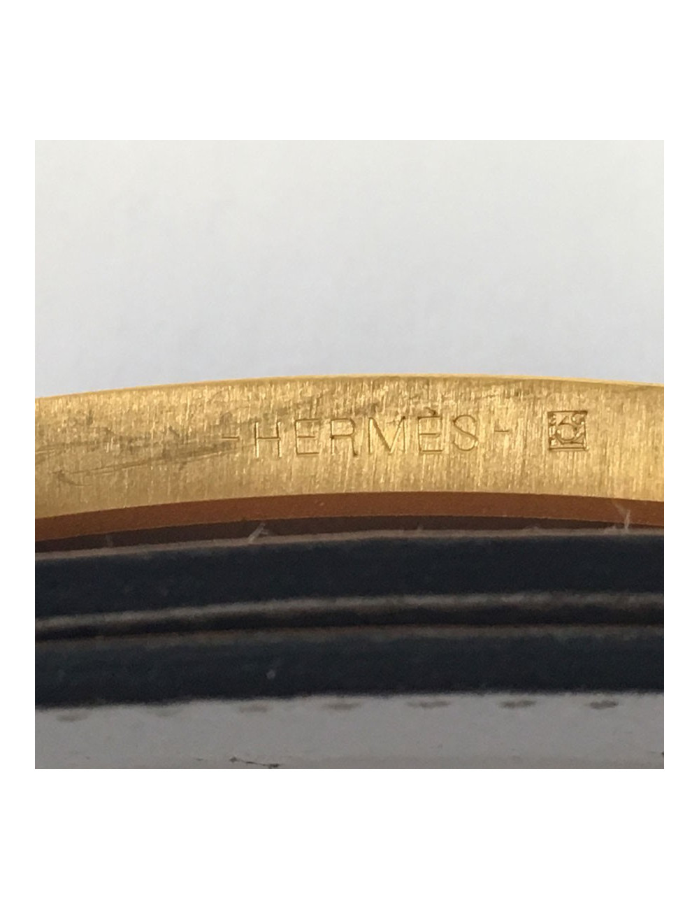 Belt HERMES reversible gold and white T90