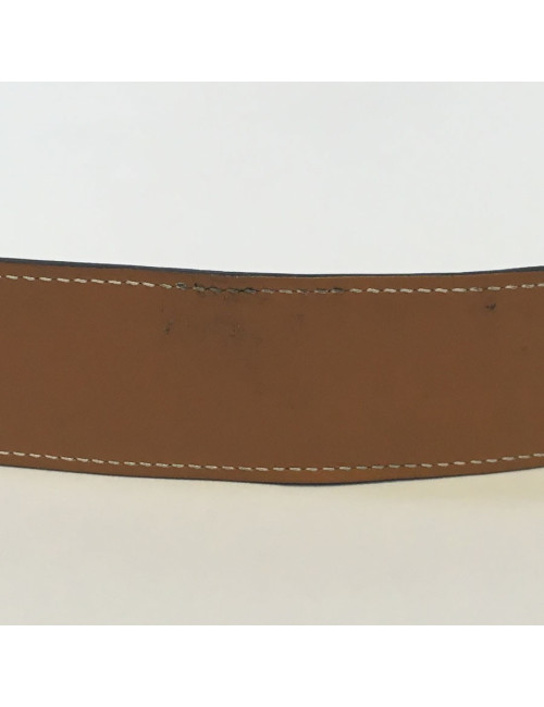 Belt HERMES reversible gold and white T90