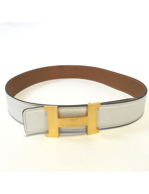 xxx Ceinture HERMES réversible gold et blanc T90