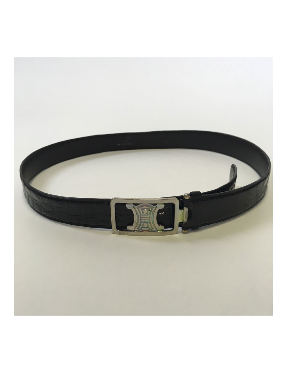 Belt CÉLINE vintage dark brown alligator