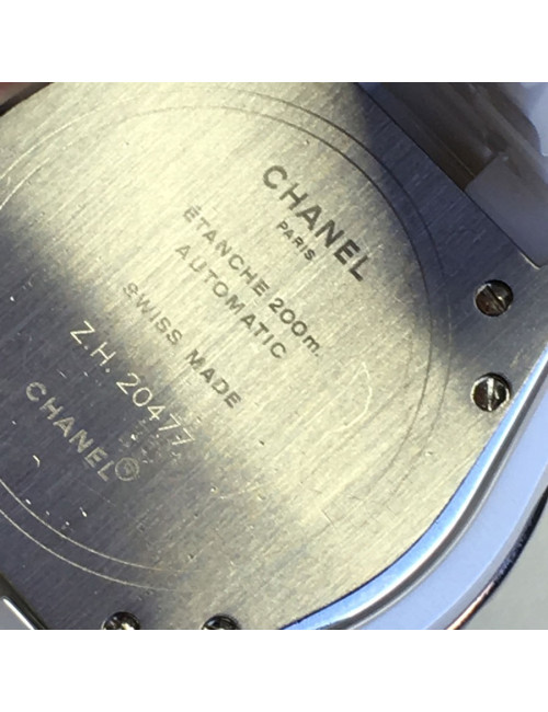 White ceramic CHANEL J12 watch and diamonds