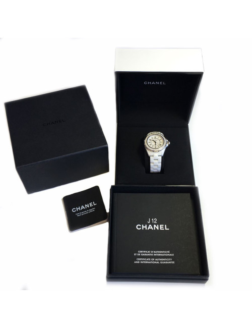 xxx Montre J 12 CHANEL céramique blanche et diamants