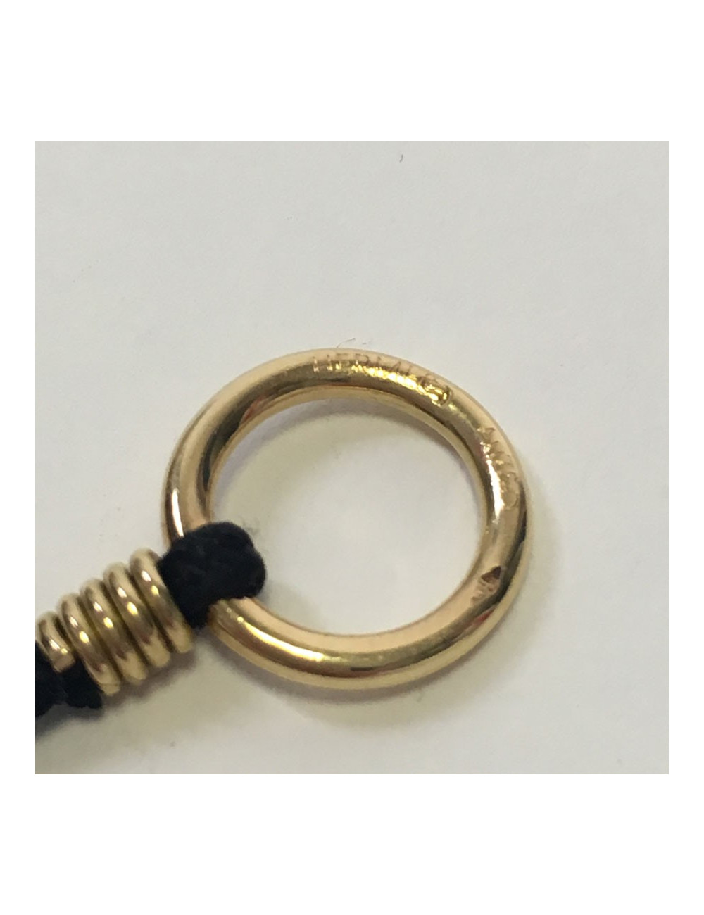 HERMES necklace in gold and black fabric cord